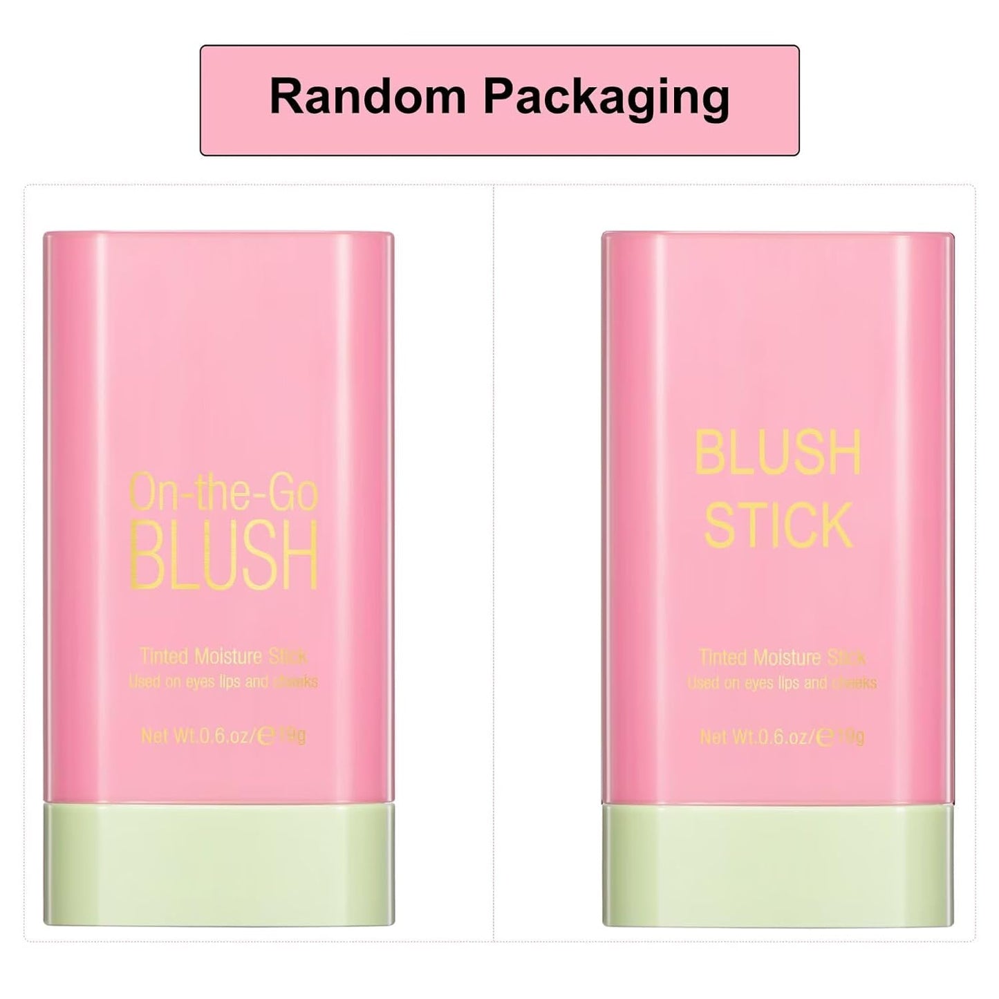 Multi-Use Makeup Blush Stick,Beauty Solid Moisturizer Stick,Waterproof Natural Nude Makeup,Tinted Solid Moisturizer Stick for Eyes Lips Cheek(1#Shy Pink)