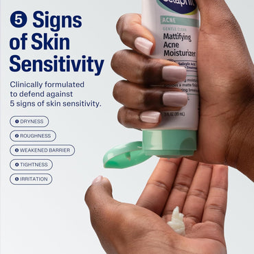 Face Moisturizer, Gentle Clear Mattifying Acne Moisturizer with 0.5% Salicylic Acid, Hydrates and Treats Sensitive Acne Prone Skin, Skin Care for Sensitive Skin, 3Oz