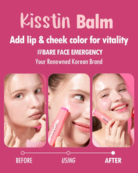 Kisstin Balm - Skin-Refining Face Moisturizer & Makeup Stick | Nourishing Beauty Moisturizer Stick | Makeup-Enhancing Glow Balm (0.32 Oz)