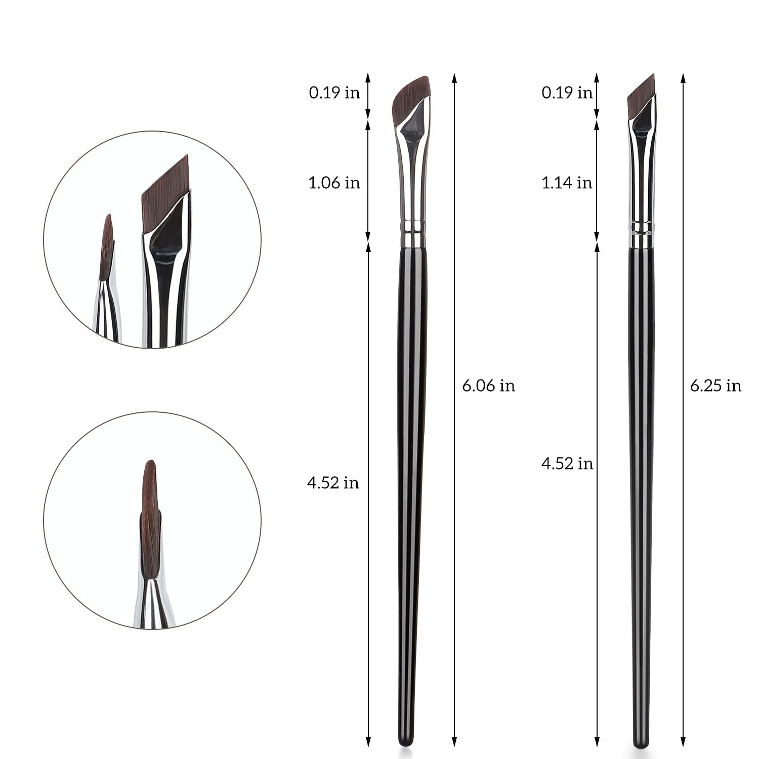 Eyeliner Brushes Set, Fine Angled Eyeliner Eyebrow Concealer Brushes, Upgraded Sickle Ultra Thin Slanted Flat Angle for Beauty Cosmetic Tool(3 Pieces)