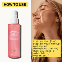 Beauty Vegan Collagen Hydrating Setting Mist – Hydrating Illuminating Face Primer for Dewy Skin, W/Vegan Collagen & Squalane for Radiant Glow, Soft-Focus Pore Blurring Makeup Base