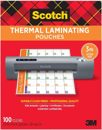 Thermal Laminating Pouches, for Use with Thermal Laminators, 8.9 X 11.4 Inches, Letter Size Sheets, 100-Pack
