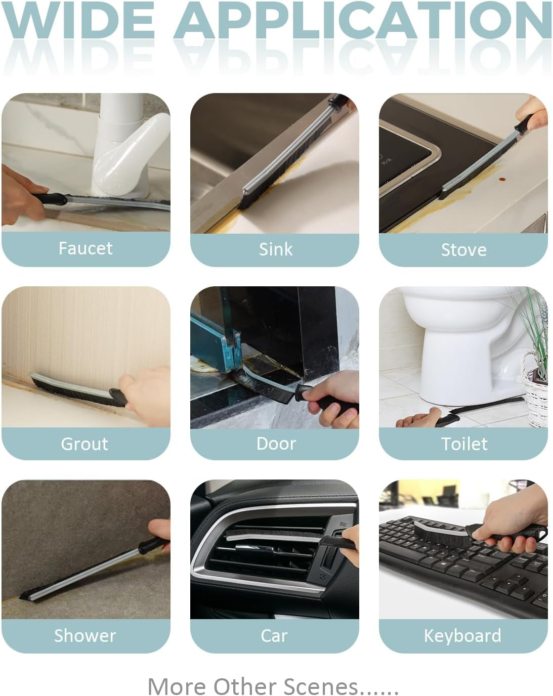 Crevice Cleaning Brush - Grout Scrub Brush, House Cleaning Supplies, Gap Cleaning Tools, Home Essentials, Gifts for Women Men, Hard Bristle Crevice Cleaner Brush for Household Use, Bathroom