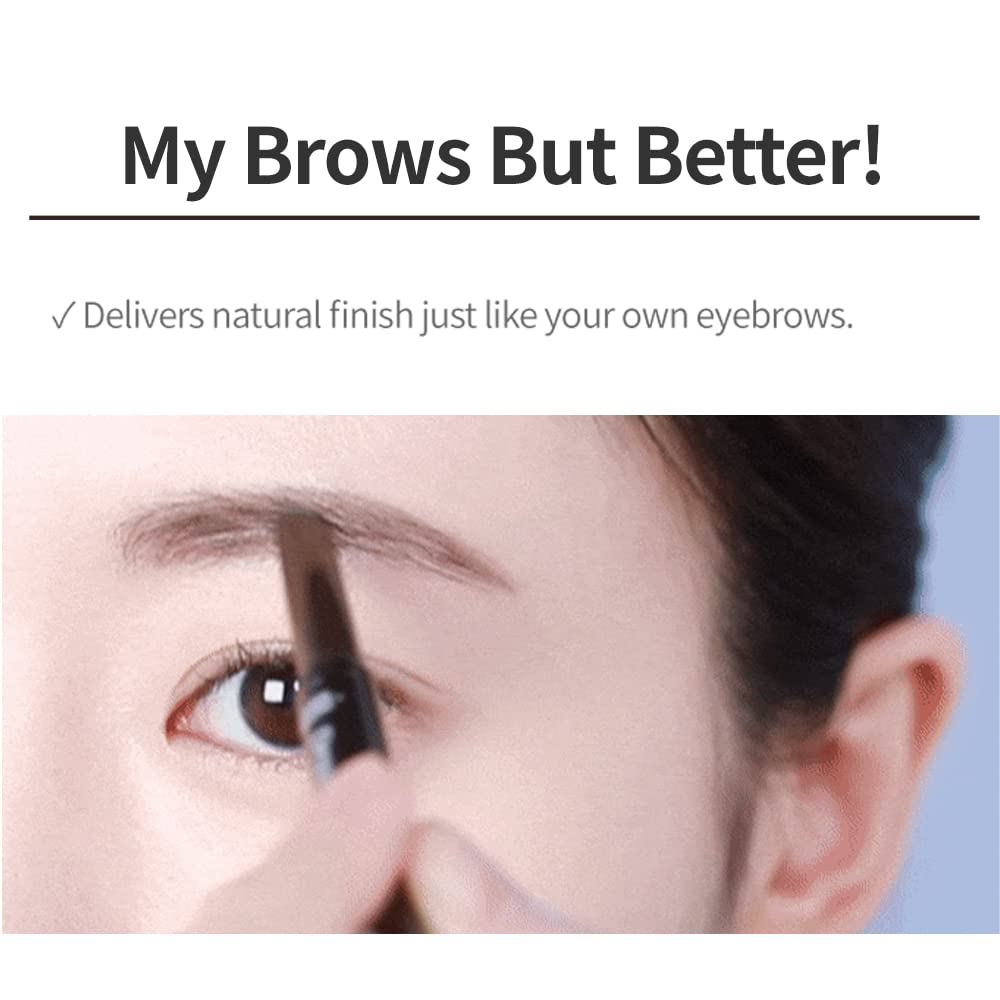 Drawing Eye Brow, Eyebrow Pencil, Microblading, Long Lasting, Soft Textured Natural Daily Look, Korean Makeup, Beauty, Brown (0.008 Ounce)