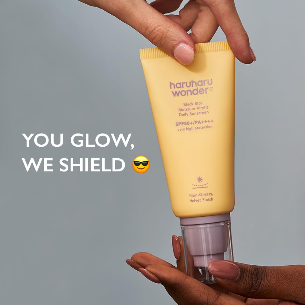 Wonder Black Rice Moisture Airyfit Daily Sunscreen 1.69Fl.Oz - Velvet Finish, No White Cast, Hydrating, Moisturizing, Korean Skin Care, Vegan, Clean Beauty