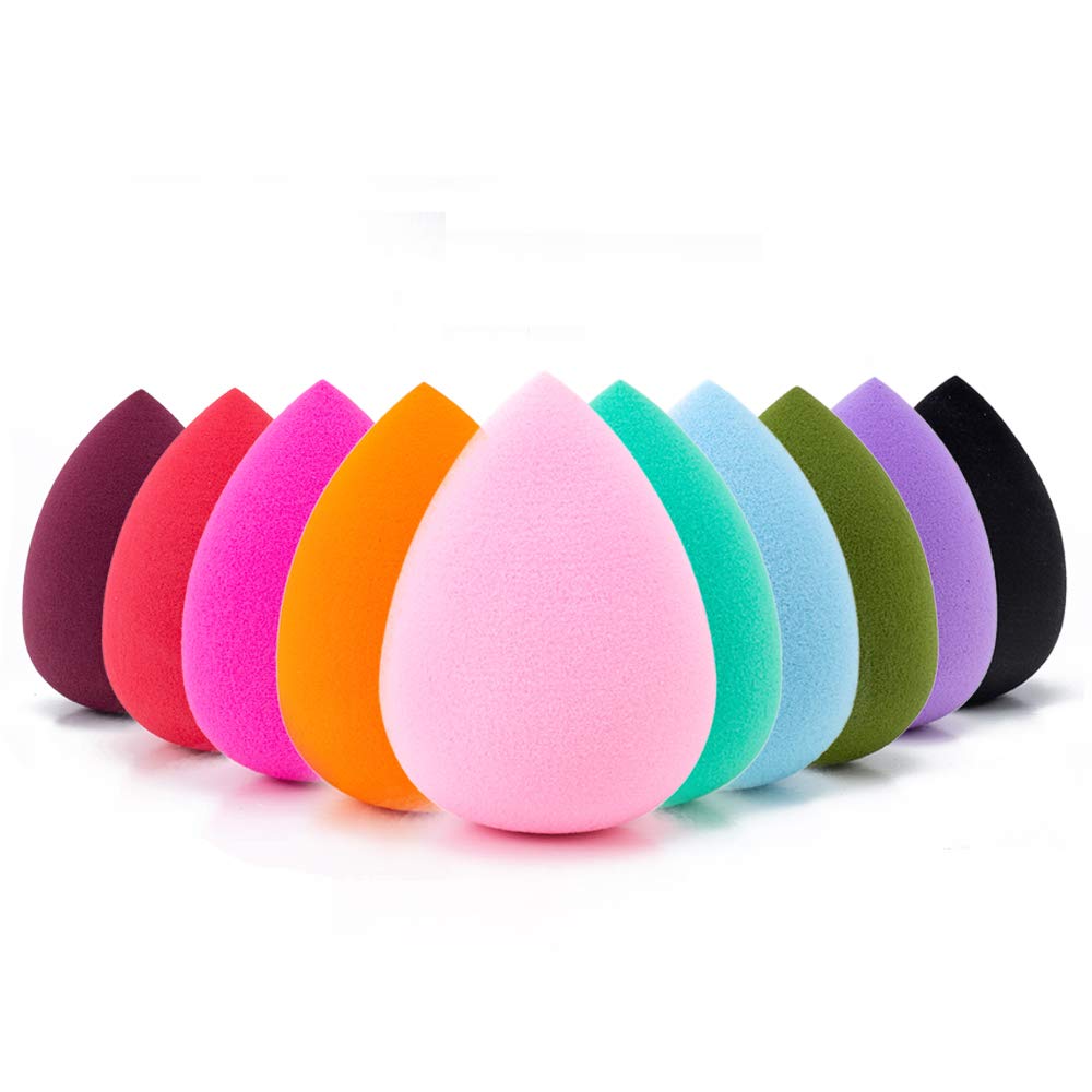 10 Pcs Perfect Makeup Sponge Set Blender Flawless for Liquid, Multi-Colored Beauty Makeup Sponges