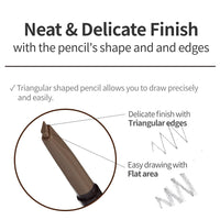 Drawing Eye Brow, Eyebrow Pencil, Microblading, Long Lasting, Soft Textured Natural Daily Look, Korean Makeup, Beauty, Brown (0.008 Ounce)