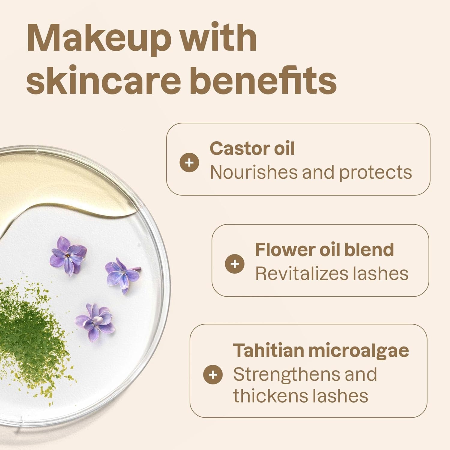 Oceanly Serum Infused Mascara, EWG Verified, Eye Lash Serum, Length + Volume, Vegan Beauty and Makeup, Black, 0.24 Oz