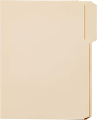 File Folders with Tabs for Filing, 1/3-Cut Tab, Assorted Positions, 8.5X11 Inches, Letter Size, Manila, Pack of 100