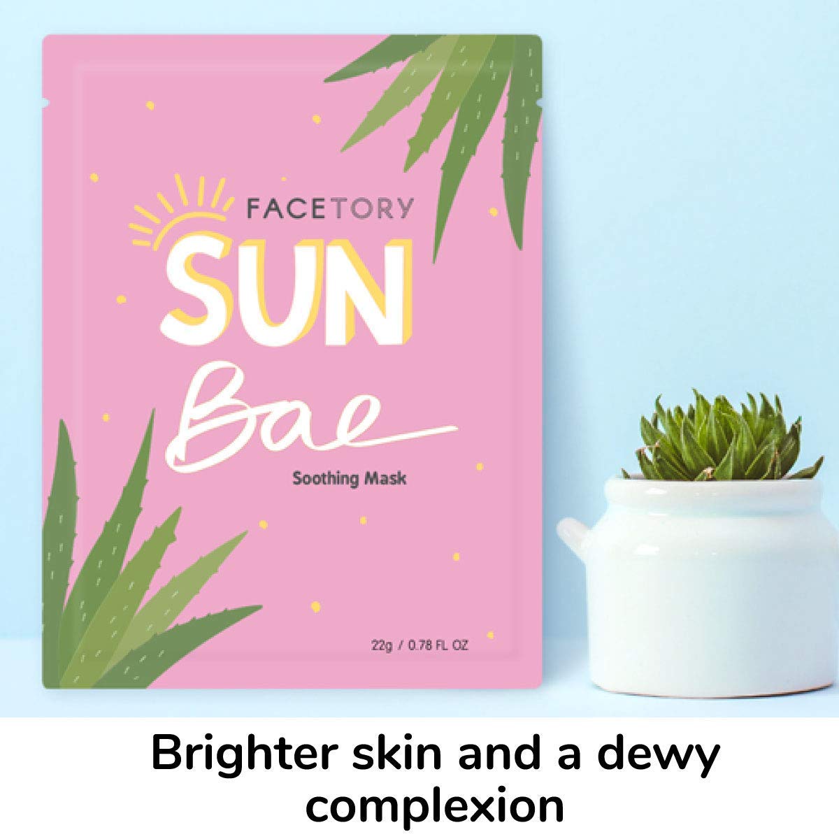 K Beauty Face Mask Skin Care - SUN BAE SOOTHING Sheet Mask with Aloe & Shea Butter | after Sun Care, Soothe & Restore (5 Pack)