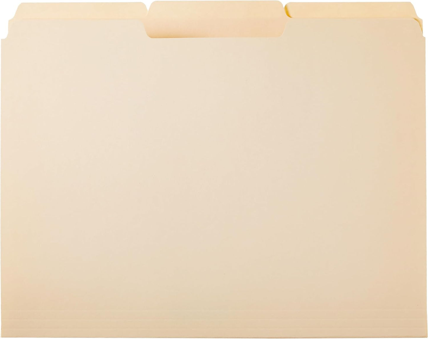 File Folders with Tabs for Filing, 1/3-Cut Tab, Assorted Positions, 8.5X11 Inches, Letter Size, Manila, Pack of 100