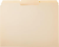 File Folders with Tabs for Filing, 1/3-Cut Tab, Assorted Positions, 8.5X11 Inches, Letter Size, Manila, Pack of 100