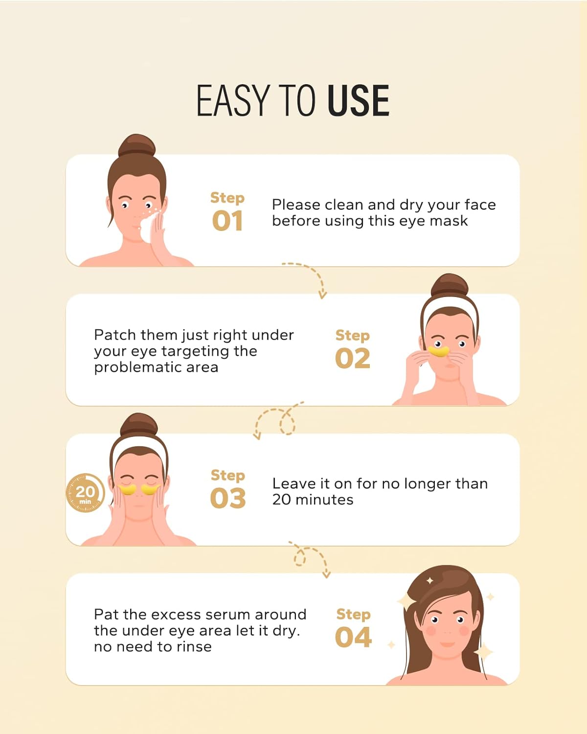 24K Gold under Eye Patches (25 Pairs), Eye Mask, Collagen Skin Care Products, Eye Patches for Puffy Eyes, Eye Masks for Dark Circles and Puffiness