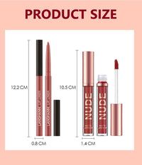 6 Matte Lipstick with 6 Lipliners Durable Makeup Set,Long-Lasting Non-Stick Cup Not Fade Waterproof Pigmented Velvet Lipgloss Kit Beauty Cosmetics Makeup Gift for Girls (#A)