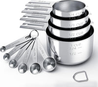 Stainless Steel Measuring Cups & Spoons Set, Cups and Spoons,Kitchen Gadgets for Cooking & Baking (10)