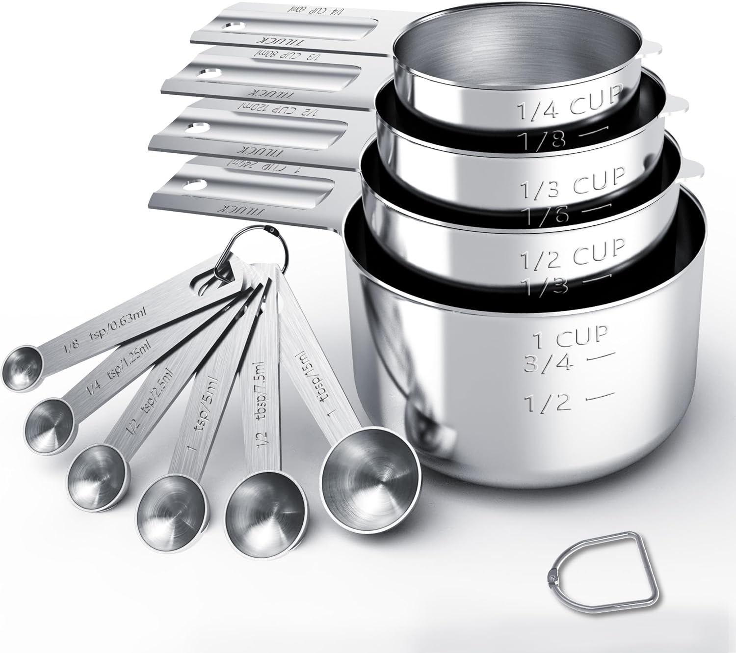 Stainless Steel Measuring Cups & Spoons Set, Cups and Spoons,Kitchen Gadgets for Cooking & Baking (10)