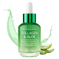 Aloe & Collagen Serum for Face - Dermatologist Tested, Anti-Aging, Ultra Hydrating Aloe Vera Gel for Face - Natural Ingredients, Clean Beauty, Cruelty-Free Korean Skin Care - 1.69 Oz