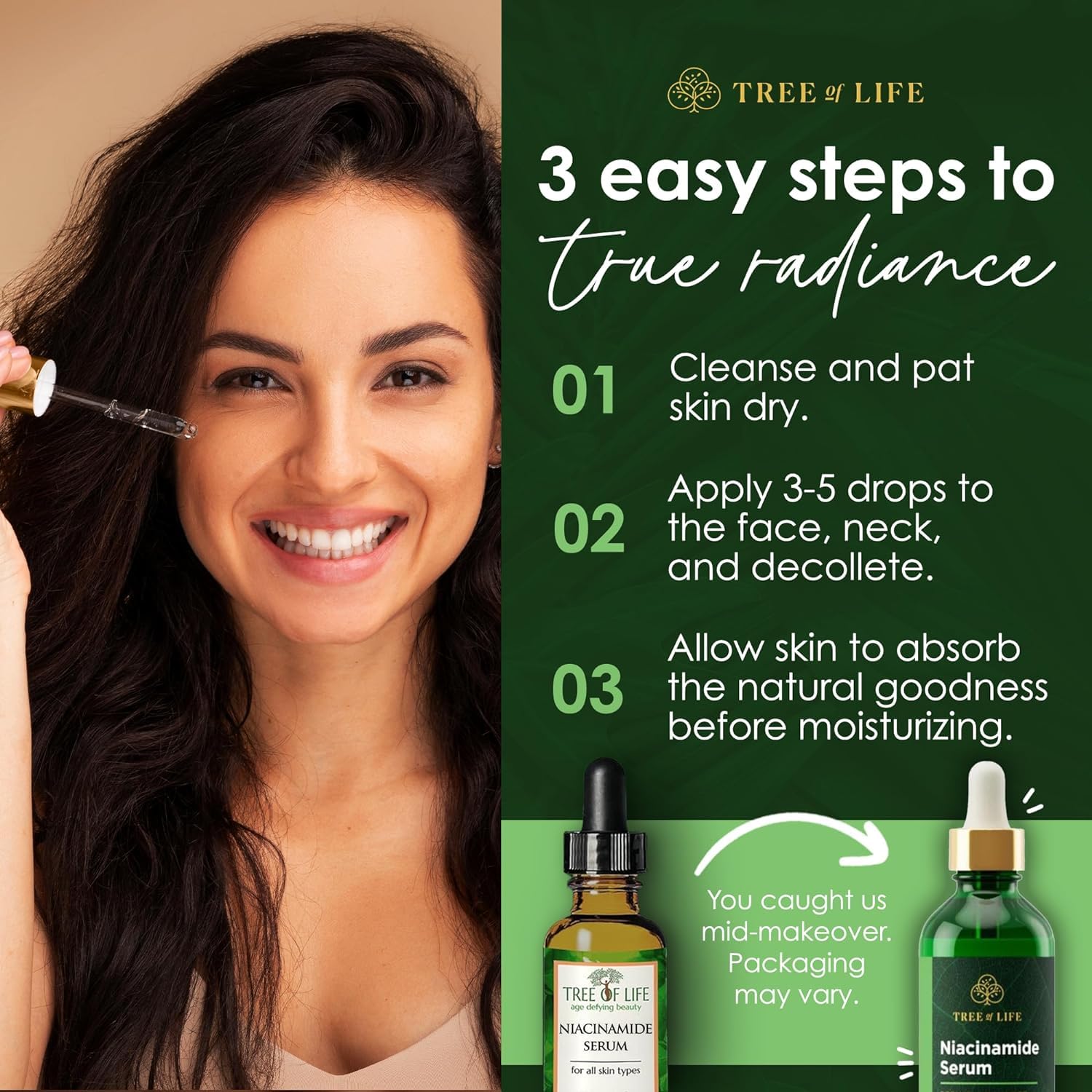 Niacinamide Vitamin B3 Serum, Hydrating Face Oil for Dark and Age Spots, Tightens Pores, Facial Serums for Sensitive Skin Care with Hyaluronic Acid and Vitamin E, 2 Fl Oz