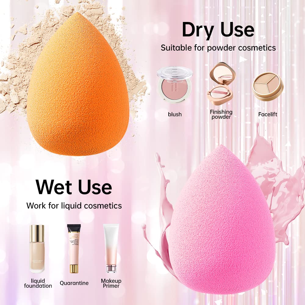 10 Pcs Perfect Makeup Sponge Set Blender Flawless for Liquid, Multi-Colored Beauty Makeup Sponges