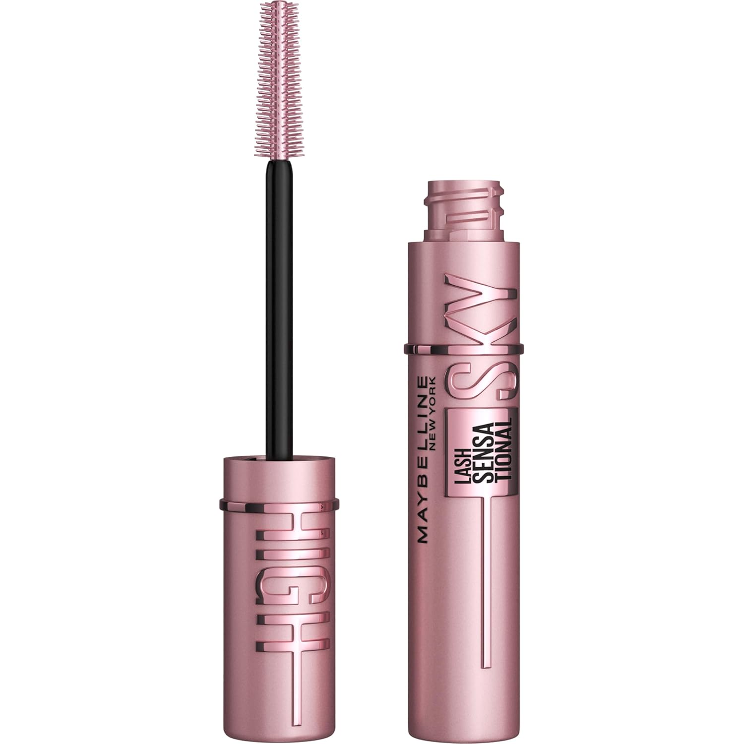 Lash Sensational Sky High Washable Mascara Makeup, Volumizing, Lengthening, Defining, Curling, Multiplying, Buildable Formula, Blackest Black, 1 Count