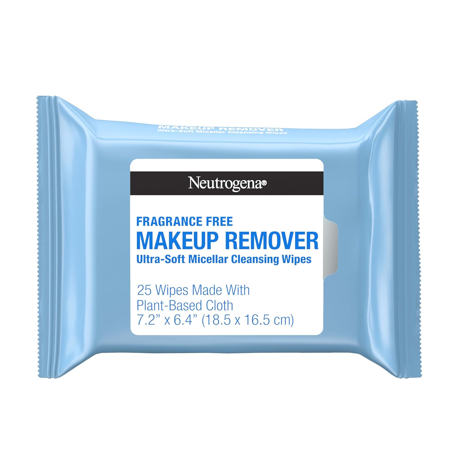 Fragrance-Free Makeup Remover Wipes, Daily Ultra-Soft Micellar Cleansing Wipes Gently Remove Oil & Waterproof Makeup, Hypoallergenic, Made with Plant-Based Cloth, 25 Ct
