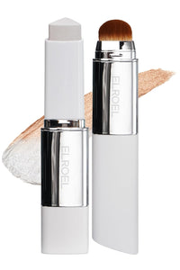 Blanc Cover Cream Stick V White - Korean Color-Changing Foundation Stick with Volufiline - Medium to Full Coverage Dewy Finish Base Makeup - Dual-Ended with Detachable Brush (202 Natural)