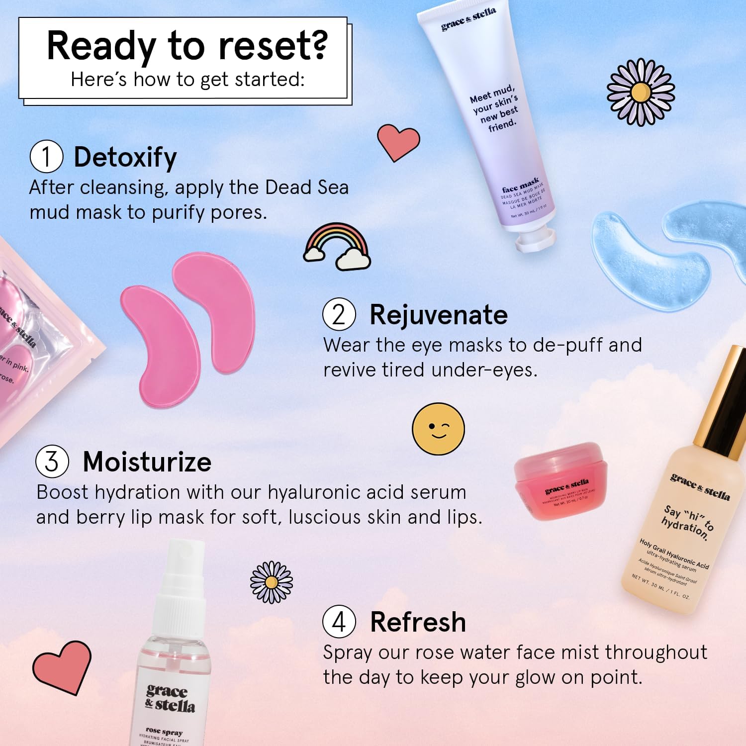 Award Winning Skin Care Set - Gifts for Women - Travel Size Toiletries with Eye Masks, Hyaluronic Acid Serum, Lip Balm & More - Bridesmaids, Birthdays, Teen Girl Gifts - Vegan Self Care