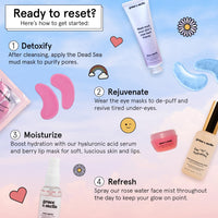 Award Winning Skin Care Set - Gifts for Women - Travel Size Toiletries with Eye Masks, Hyaluronic Acid Serum, Lip Balm & More - Bridesmaids, Birthdays, Teen Girl Gifts - Vegan Self Care