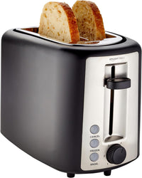 2 Slice Toaster, with 6 Browning Settings, Extra Wide Slots for Bagels and Special Breads, Removable Easy-To-Clean Crumb Tray, Cancel/Defrost/Bagel Buttons, 900W, Black & Silver