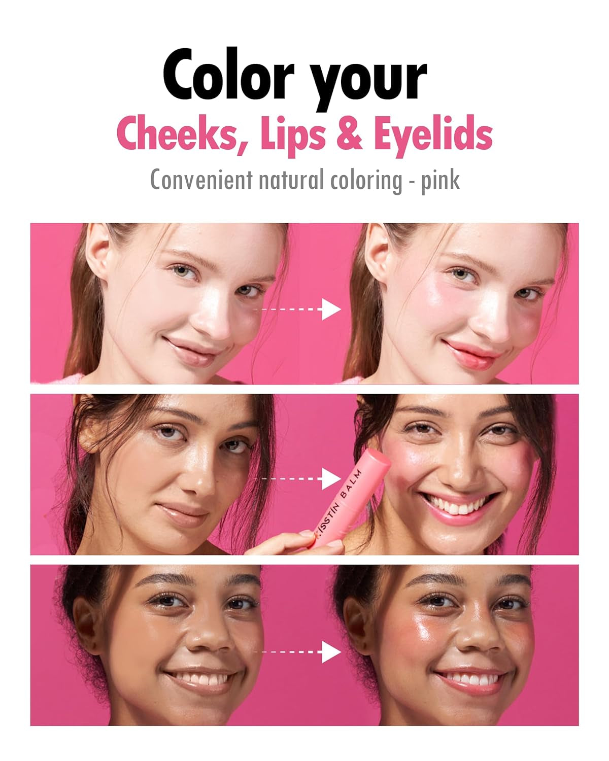 Kisstin Balm - Skin-Refining Face Moisturizer & Makeup Stick | Nourishing Beauty Moisturizer Stick | Makeup-Enhancing Glow Balm (0.32 Oz)