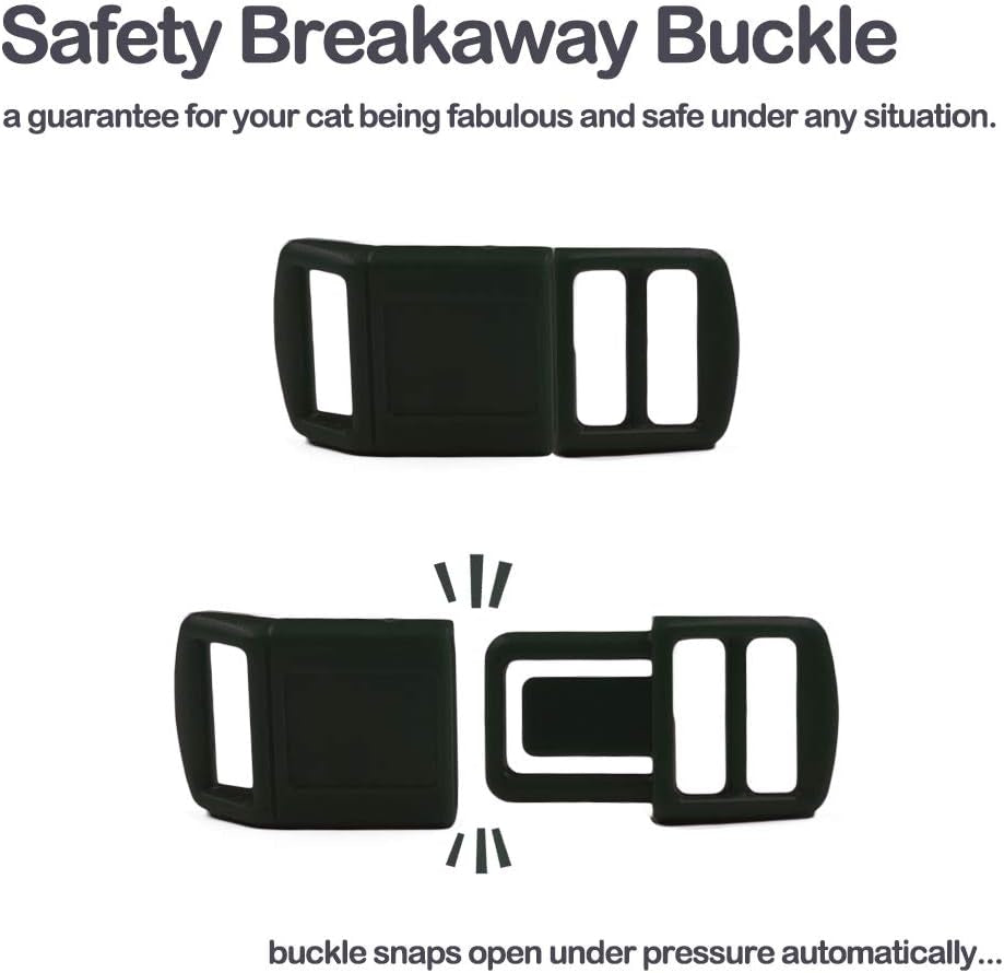 Pet Supplies, Designer Collection Cat Collar, XXS, Pink, Aloha Hawaii Pattern, Safety Breakaway Buckle, Built-In Bell, Suitable for Small, Medium, Large Dogs and Cats