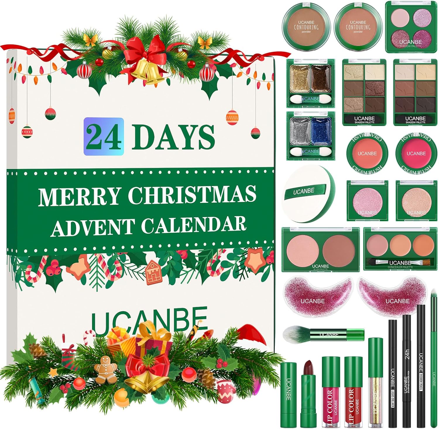 Makeup Advent Calendar 2025, 24 Days Christmas Makeup Gift Set for Adult Women & Teen Girls,  2025 Xmas Countdown Calendar Beauty & Cosmetics Holiday Surprise Make up Gift Kits for Women Full Kit