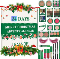 Makeup Advent Calendar 2025, 24 Days Christmas Makeup Gift Set for Adult Women & Teen Girls,  2025 Xmas Countdown Calendar Beauty & Cosmetics Holiday Surprise Make up Gift Kits for Women Full Kit