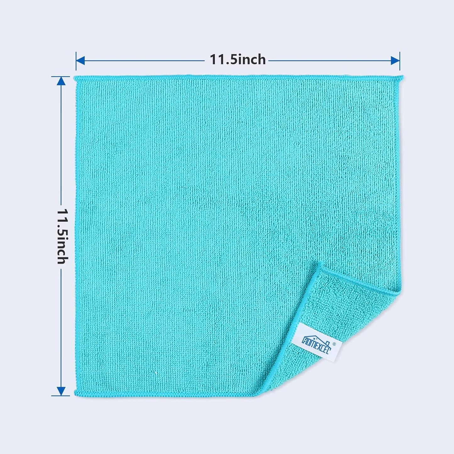 Microfiber Cleaning Cloth,12 Pack Cleaning Rags, Cleaning Towels with 4 Color Assorted, 11.5"X11.5"(Green/Blue/Yellow/Pink)