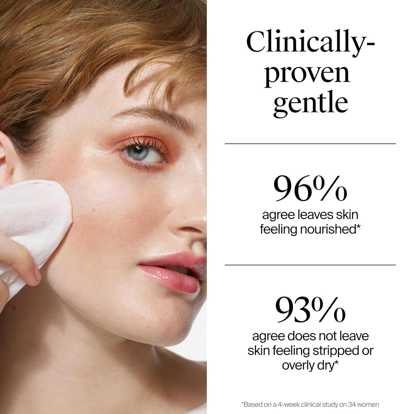 Fragrance-Free Makeup Remover Wipes, Daily Ultra-Soft Micellar Cleansing Wipes Gently Remove Oil & Waterproof Makeup, Hypoallergenic, Made with Plant-Based Cloth, 25 Ct