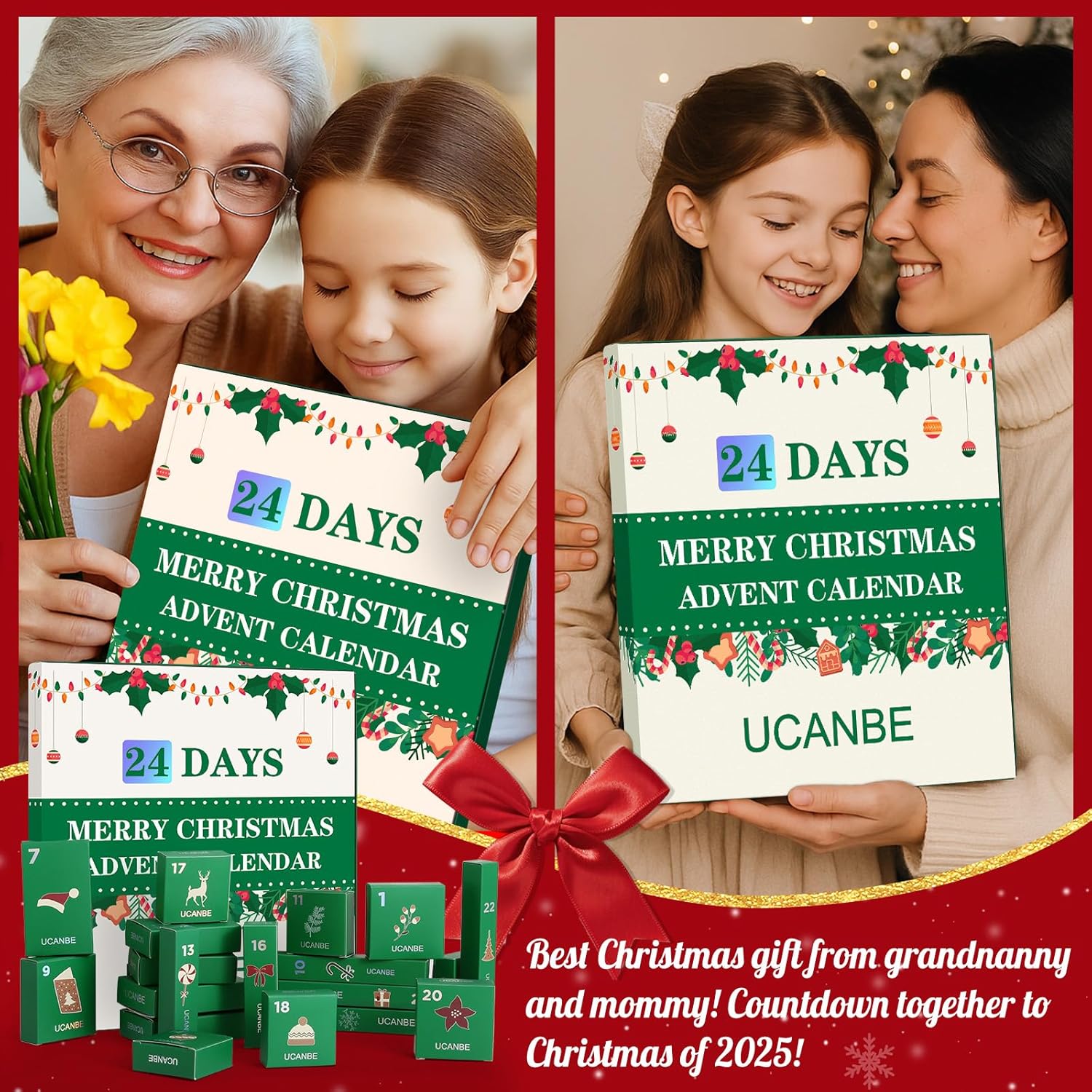 Makeup Advent Calendar 2025, 24 Days Christmas Makeup Gift Set for Adult Women & Teen Girls,  2025 Xmas Countdown Calendar Beauty & Cosmetics Holiday Surprise Make up Gift Kits for Women Full Kit