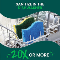 Heavy Duty Scrub Sponge, 9 Kitchen Sponges Designed for Tough Messes in the Kitchen That Last 3X Longer*, Best for Cast Iron Skillets and Outdoor Grills, Flexible, Durable, and Strong