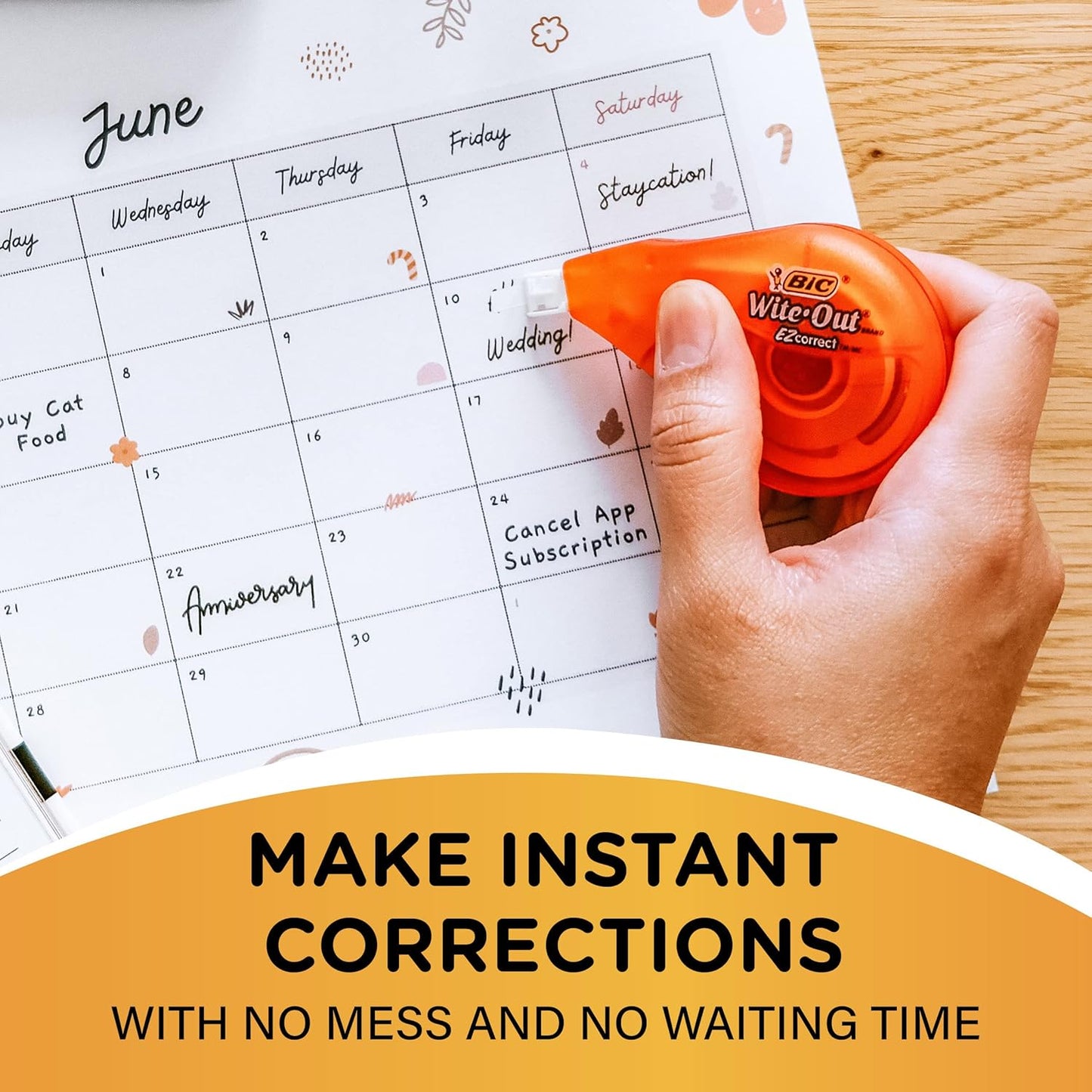 Wite-Out Brand EZ Correct Correction Tape, 19.8 Feet, 4-Count Pack of White Correction Tape, Fast, Clean and Easy to Use Tear-Resistant Tape Office or School Supplies