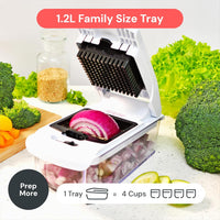 the Original Pro Chopper - Vegetable Chopper and Spiralizer, Food Chopper with Container, Fruit Slicer, Kitchen Gadgets & Accessories, Home Essentials (4 in 1, White)