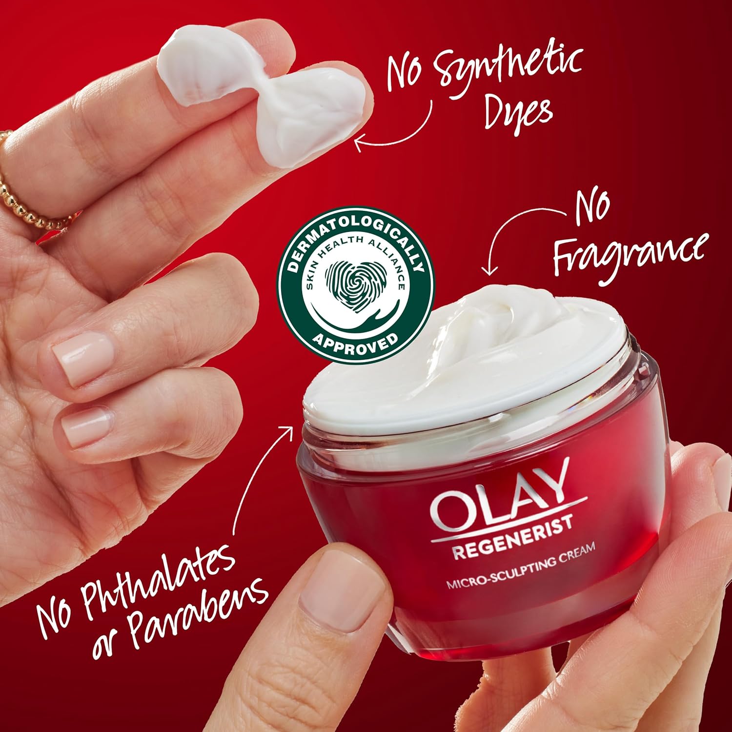 Face Moisturizer, Regenerist Micro-Sculpting Cream for Women, Fragrance-Free - Hydrating, Anti-Aging, Anti-Wrinkle, Firming Skin Care - Hyaluronic Acid, Niacinamide, Amino Peptides, 1.7 Oz