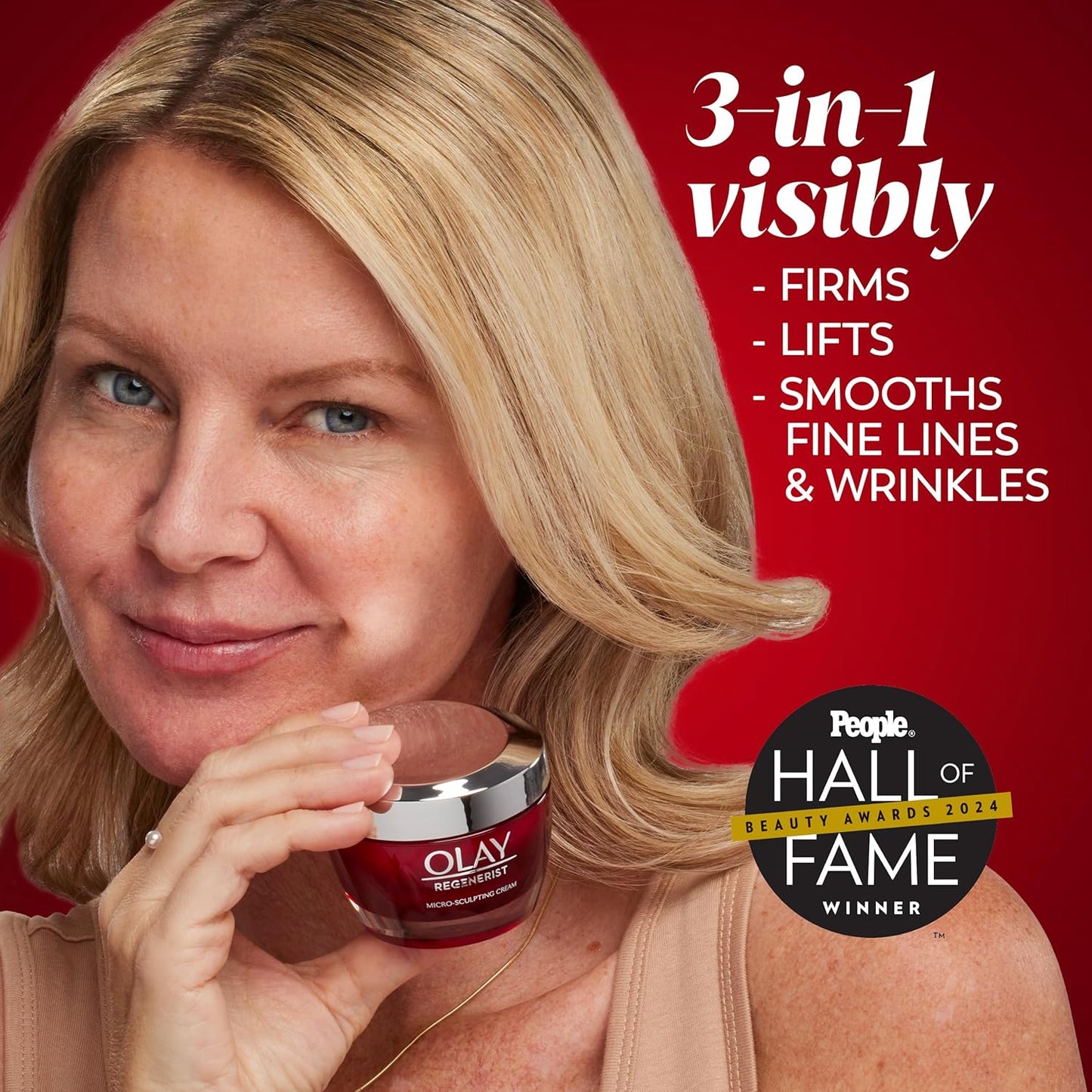 Face Moisturizer, Regenerist Micro-Sculpting Cream for Women, Fragrance-Free - Hydrating, Anti-Aging, Anti-Wrinkle, Firming Skin Care - Hyaluronic Acid, Niacinamide, Amino Peptides, 1.7 Oz