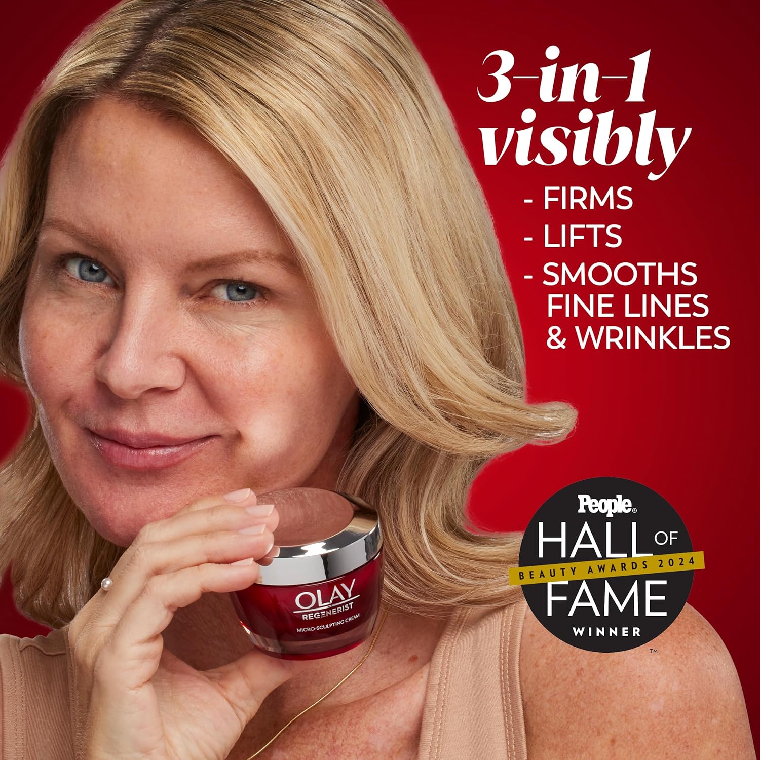 Face Moisturizer, Regenerist Micro-Sculpting Cream for Women, Fragrance-Free - Hydrating, Anti-Aging, Anti-Wrinkle, Firming Skin Care - Hyaluronic Acid, Niacinamide, Amino Peptides, 1.7 Oz