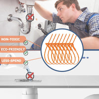 8 Pack 25Inch Drain Snake Clog Remover, Drain Hair Remover, Sink Snake Drain Auger Cleaner Tool for Bath Tub, Toilet, Kitchen Sink, Sewer