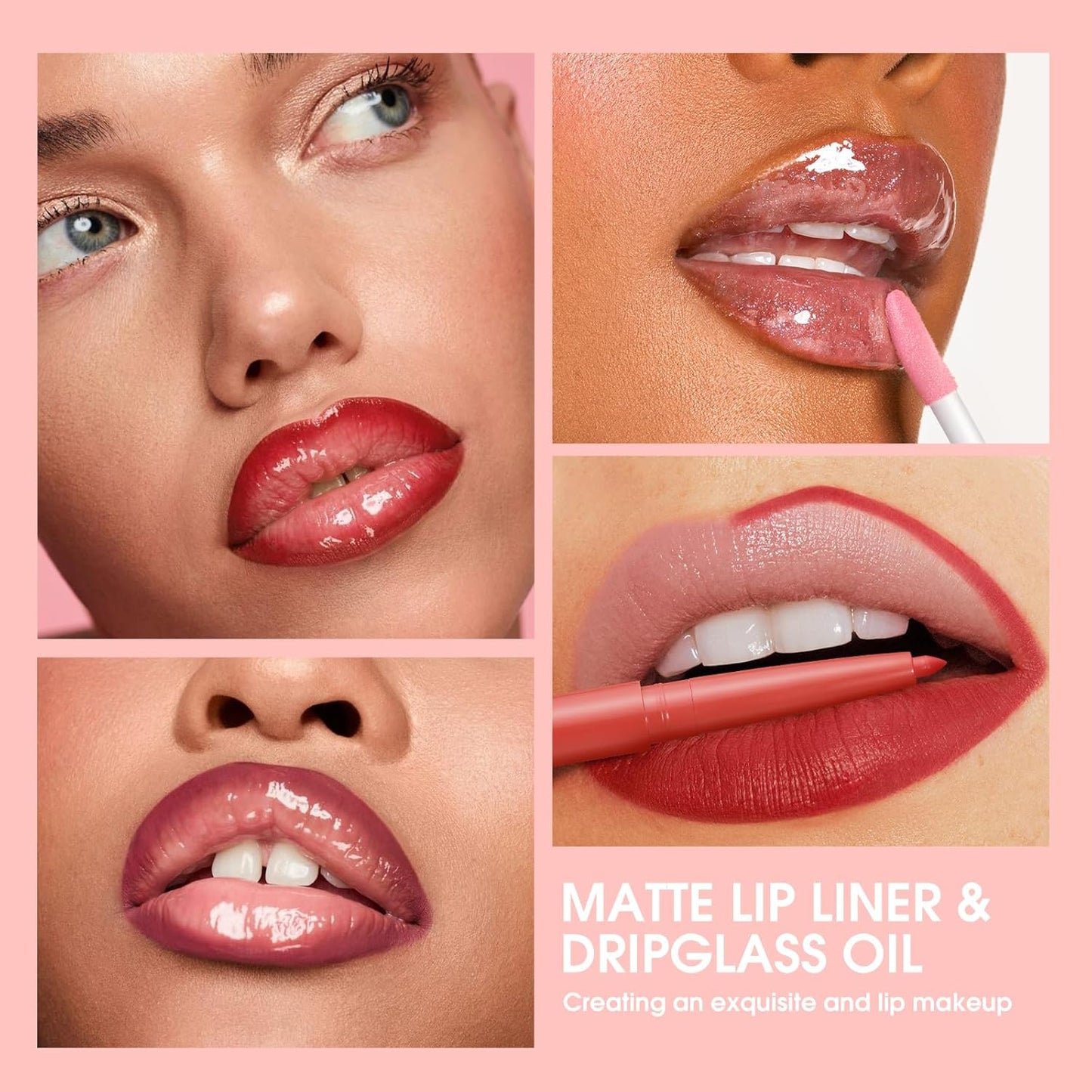 6 Matte Lip Liner with 6 Nourishing Lip Oil Lip Gloss Set, Long-Lasting and Hydrating 2 in 1 Makeup Set, Beauty Daily Cosmetics Gift for Girls