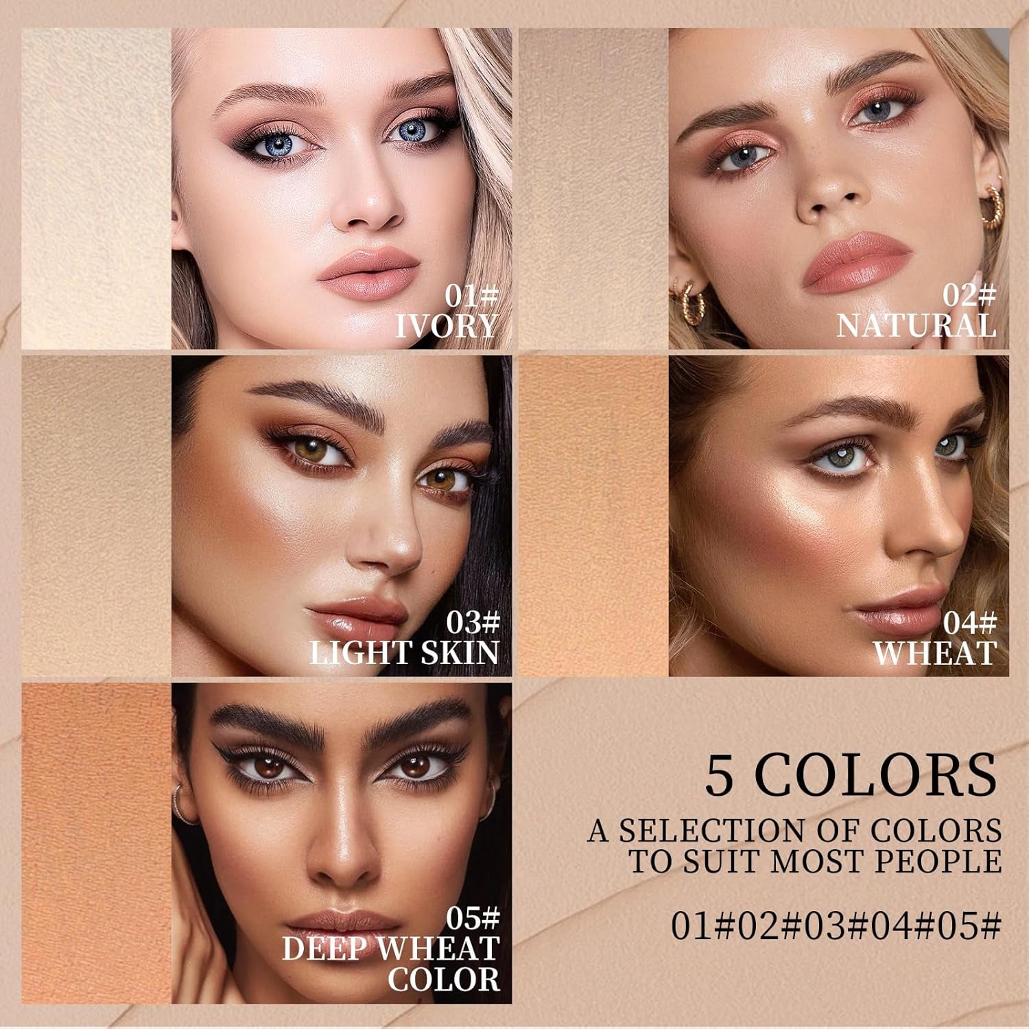 Face Foundation Contour Stick Long-Wear Lightweight Brighten Stick Blemish Contouring Face Concealer Beauty Makeup 02#NATURAL