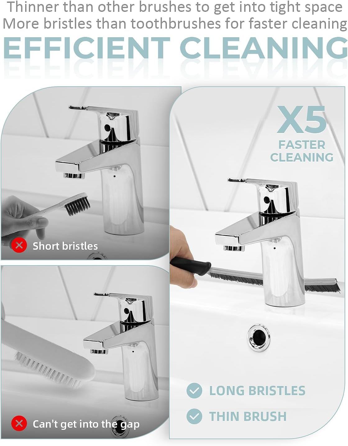 Crevice Cleaning Brush - Grout Scrub Brush, House Cleaning Supplies, Gap Cleaning Tools, Home Essentials, Gifts for Women Men, Hard Bristle Crevice Cleaner Brush for Household Use, Bathroom