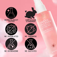 Beauty Vegan Collagen Hydrating Setting Mist – Hydrating Illuminating Face Primer for Dewy Skin, W/Vegan Collagen & Squalane for Radiant Glow, Soft-Focus Pore Blurring Makeup Base