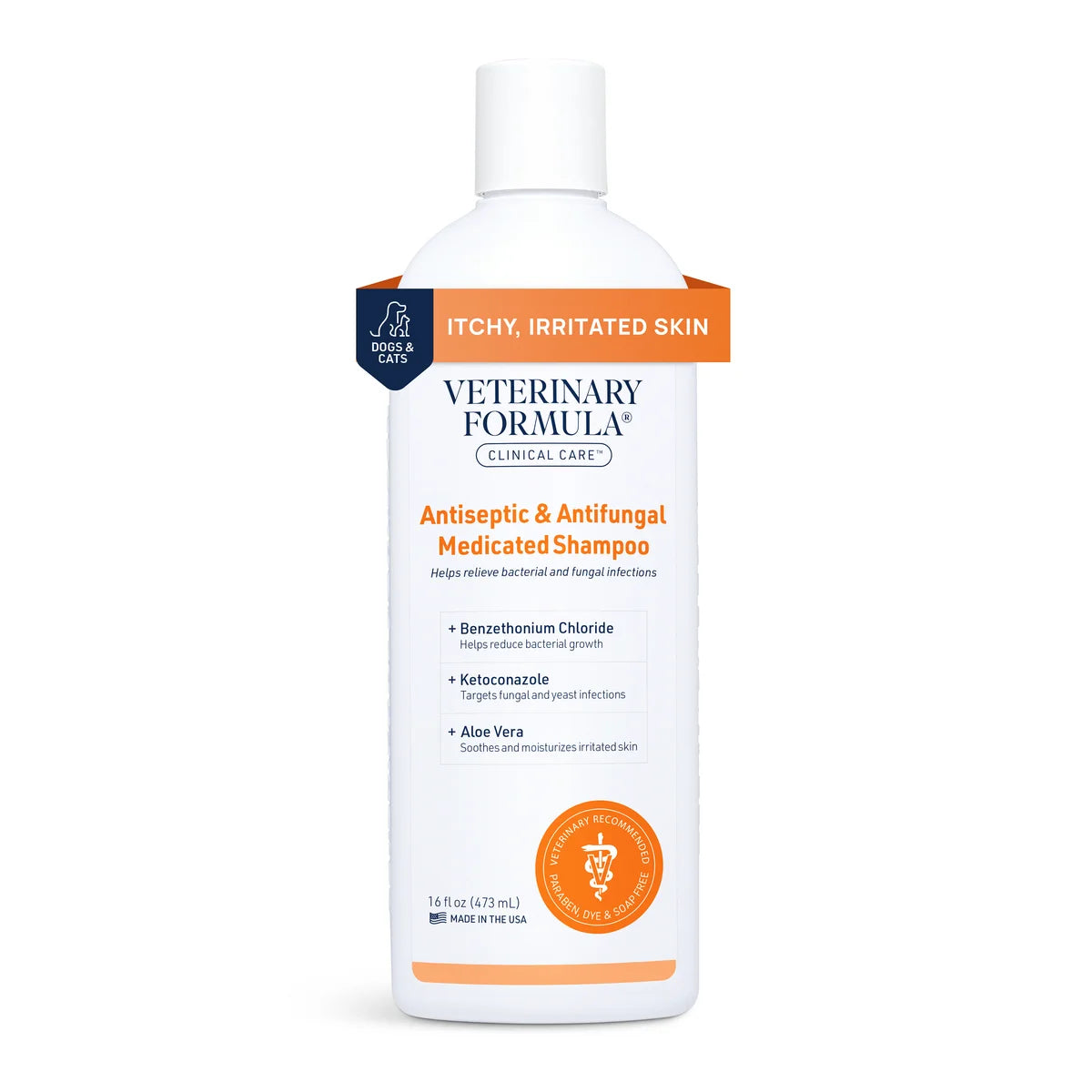 Clinical Care Antiseptic & Antifungal Shampoo for Dogs & Cats, 16 Oz.