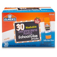 Elmer’S Disappearing Purple School Glue Sticks, Washable, 7G, 30 Count - Bulk Pack for Classrooms, 1 Teacher Brand