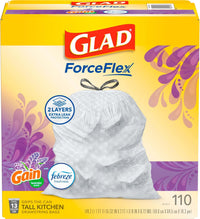 Forceflex Tall Kitchen Trash Bags, 13 Gallon, Gain Lavender, 110 Count (Package May Vary)